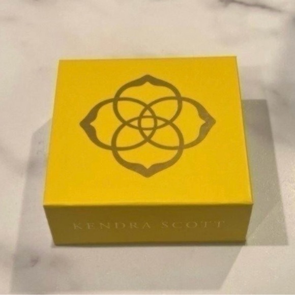 NWT Kendra Scott Elle Silver Intarsia Drop Earrings In Blue Intarsia - Picture 3 of 5